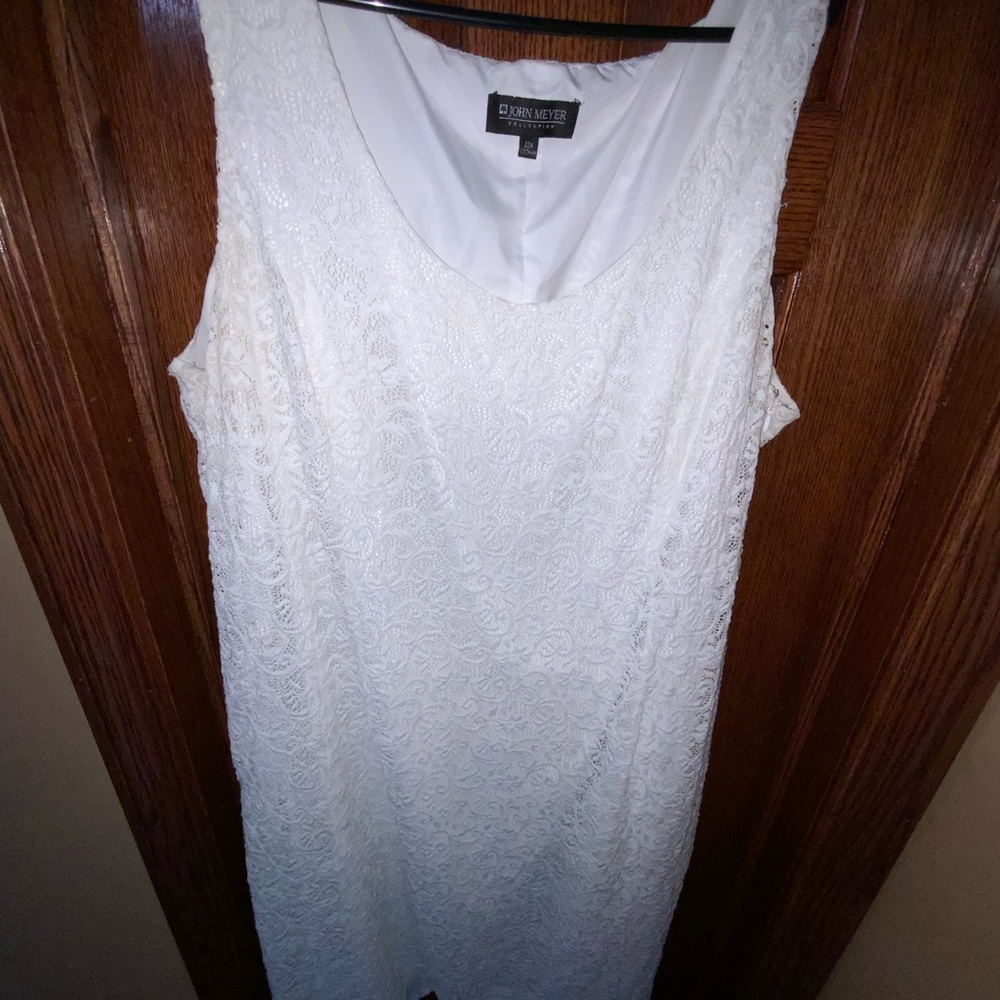 John Meyer Collection White Floral Lace Dress Size 22W [USED]